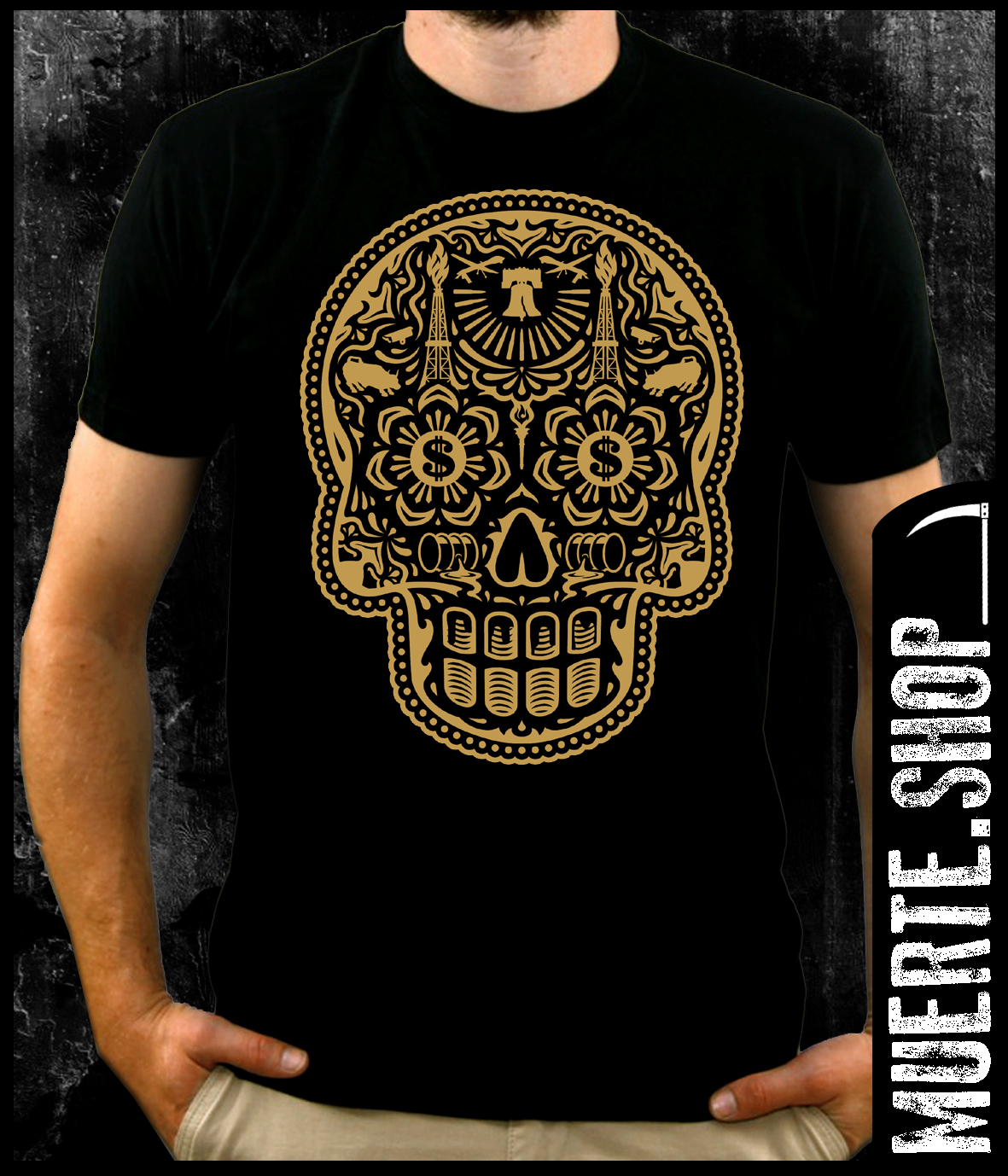 Черна тениска DOLLAR EYE SUGARSKULL Черна тениска DOLLAR EYE SUGARSKULL